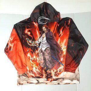 Red haired Shanks anime hoodie all over 3d print unisex bright graphics comfy
